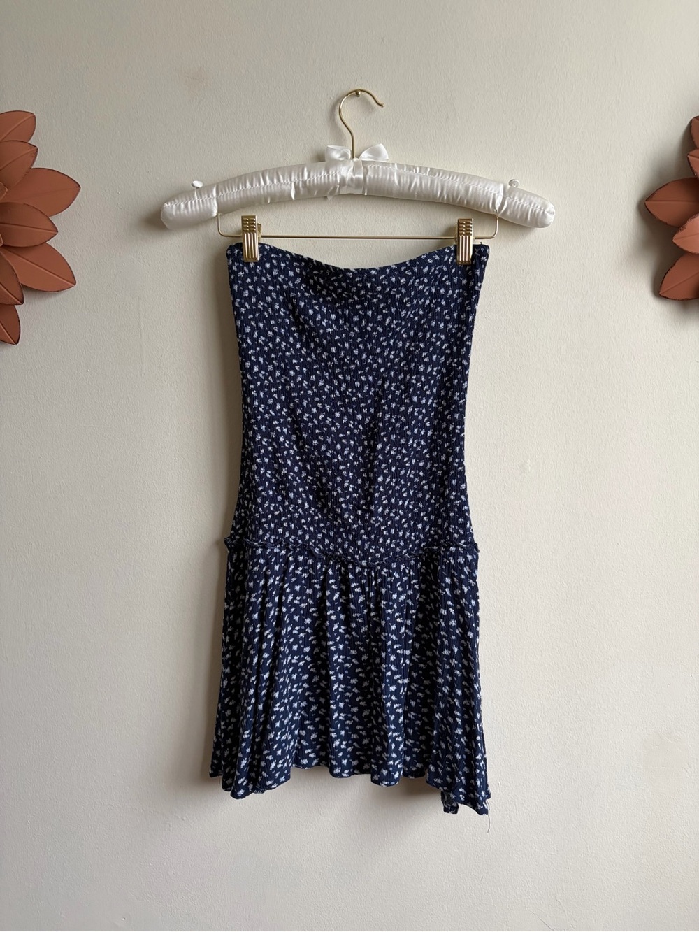 Arden B Drop Waist Strapless Floral Mini Dress | Y2K